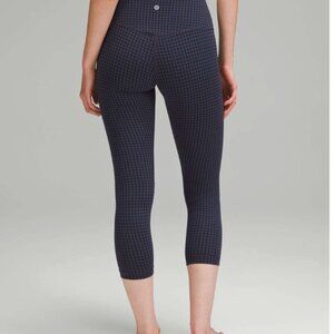 lululemon athletica align high rise crop 23” micro houndstooth blue multi